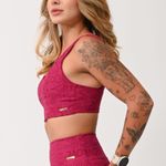 Top Com Bojo Rosa Fúcsia Jacquard Love