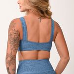 Top Com Bojo Azul Jacquard Love