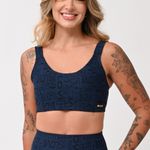 Top Com Bojo Marinho Jacquard Love