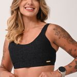 Top Com Bojo Preto Jacquard Love