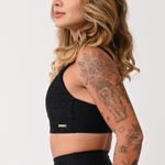 Top Com Bojo Preto Jacquard Love
