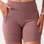 Bermuda Com Bolso Alta Compressão Rosê Sublime