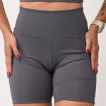 Bermuda Com Bolso Alta Compressão Cinza Sublime