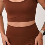 Bermuda Com Bolso Alta Compressão Marrom Sublime