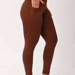 Legging Com Bolso Alta Compressão Marrom Sublime