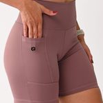 Bermuda Com Bolso Alta Compressão Rosê Sublime