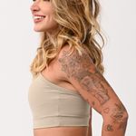 Top Nude Alcinha Com Decote e Bojo UP