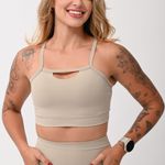 Top Nude Alcinha Com Decote e Bojo UP