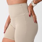 Short Nude Cós Alto Com Detalhe Levanta Bumbum UP
