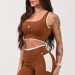 Short Fitness Marrom Recortes Iris