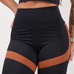 Bermuda Bolso No Cós Preta e Marrom Fusion