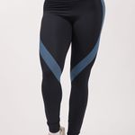 Legging Bolso No Cós Preta e Azul Fusion