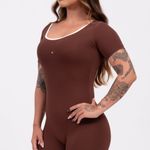 Macaquinho Fitness Marrom Fita JuPxt