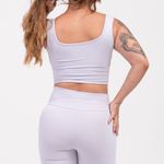 Conjunto Short Fitness Cintura Alta Lilás Vibre JuPxt