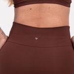 Conjunto Legging Flare Fitness Cintura Alta Marrom Confort JuPxt