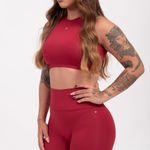 Short Fitness Cintura Alta Vermelho Básic JuPxt