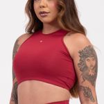 Top Cropped Fitness Vermelho Básic JuPxt