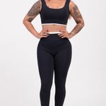 Conjunto Legging Fitness Cintura Alta Preto Casuale JuPxt
