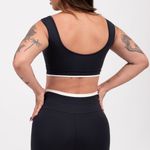 Conjunto Short Fitness Cintura Alta Preto Casuale JuPxt