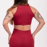 Conjunto Short Fitness Cintura Alta Vermelho Básic JuPxt