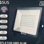 REFLETOR LED 30W RFSA SMD SLIM FUNDO BRANCO 6500K  IP65  - ASUS