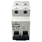 Disjuntor Din Bipolar Curva C 16A 110V 220V Soprano