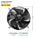 Motor Ventilador Unidade Condensadora Exaustor Axial 35cm 220V 1F Suryha 80160.002
