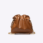 Bolsa Marcela Bucket Couro | Chesnut, Ouro