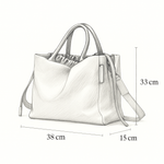 Bolsa Eliana Grande Couro | Grigio, Preto