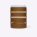 Vaso de Vidro Tiras em Ecocouro 20Dx30H | Mascavo