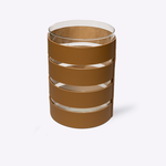 Vaso de Vidro Tiras em Ecocouro 20Dx30H | Mascavo