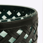 Vaso de Vidro Trama Dupla 32Dx12H | Preto