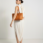 Bolsa Tote Audrey Média Couro Tressê | Chocolate