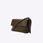 Bolsa Denise Carteiro Couro Tressê Tela | Alcaparra