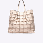 Bolsa Janis Couro Patchwork | Off White, Preto