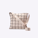 Bolsa Janis Carteiro Couro Patchwork | Off White, Preto