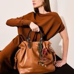 Bolsa Marcela Couro Plume | Chesnut, Café