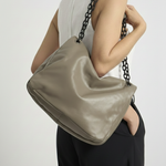 Bolsa Genevive Couro | Grigio, Ônix