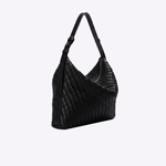 Bolsa Solange Média Couro Tressê Tela | Preto