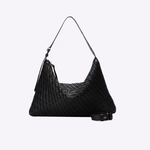 Bolsa Solange Média Couro Tressê Tela | Preto