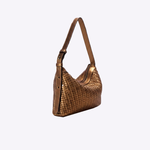Bolsa Mini Solange Couro Tressê Tela | Bronze