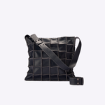 Bolsa Janis Carteiro Couro Patchwork | Preto, Cru