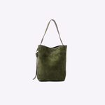 Bolsa Victoria Bucket Couro Camurça | Olive