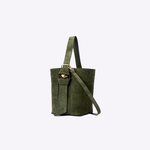 Bolsa Victoria Bucket Couro Camurça | Olive