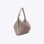 Bolsa Solange Média Couro Tressê Tela | Khaki