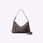 Bolsa Mini Solange Couro Tressê Tela | Chumbo