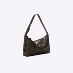 Bolsa Mini Solange Couro Tressê Tela | Militar