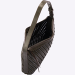 Bolsa Mini Solange Couro Tressê Tela | Militar