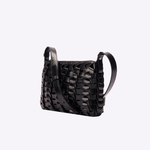 Bolsa Mini Tina Couro Tressê Encaixe | Preto