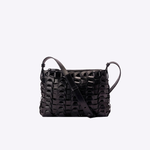 Bolsa Mini Tina Couro Tressê Encaixe | Preto